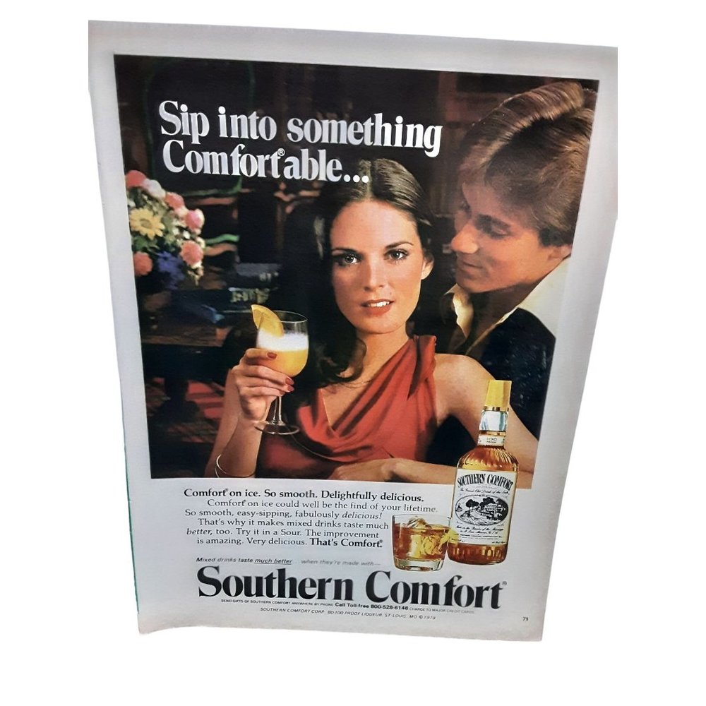 Southern Comfort Sip Into Something vintage 1979 Original Magazine Ad